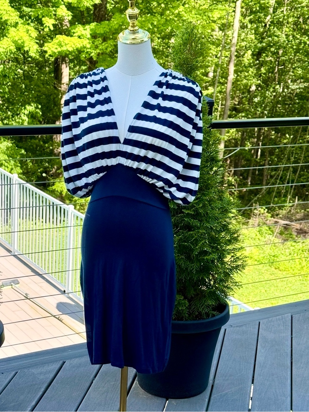 Venus Navy Striped Dress